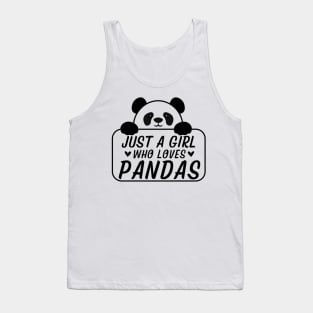 Just A Girl Who Loves Pandas Cute Panda Shirt Gift Tank Top